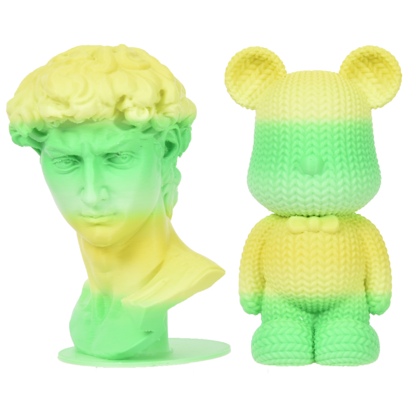 PLA哑光彩虹渐变 黄-绿