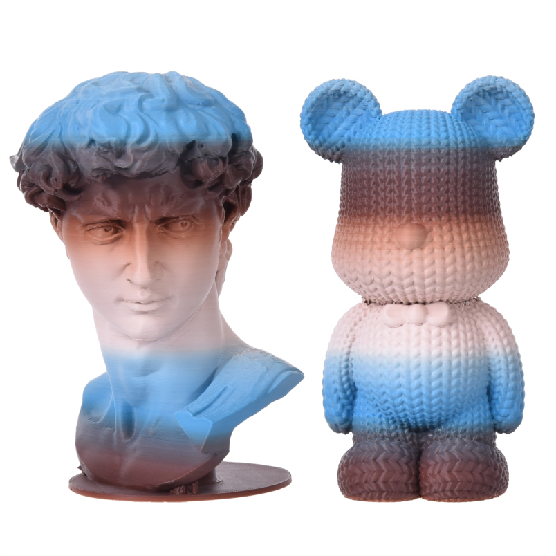 PLA哑光彩虹渐变 蓝-棕