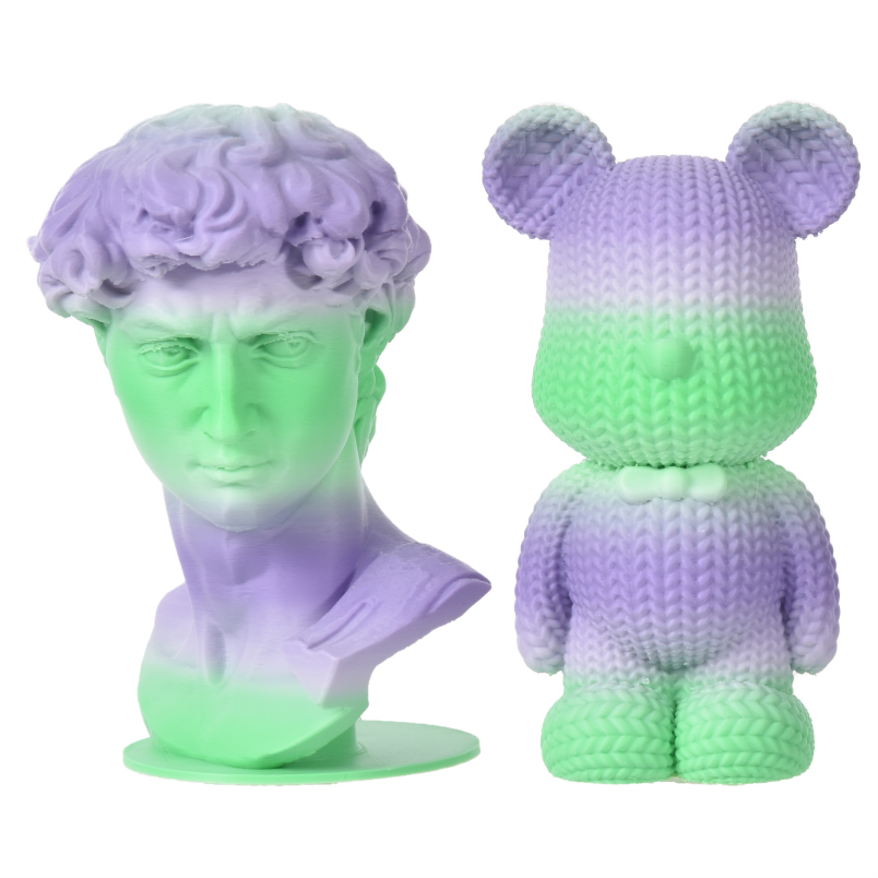 PLA哑光彩虹渐变 绿-紫