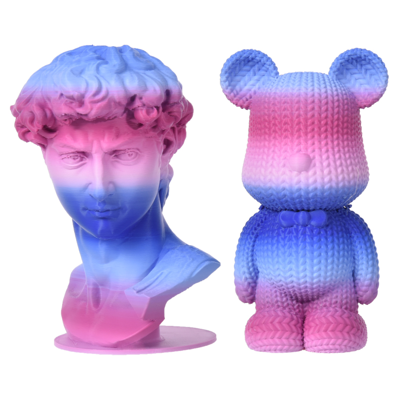 PLA哑光彩虹渐变 深蓝-深红