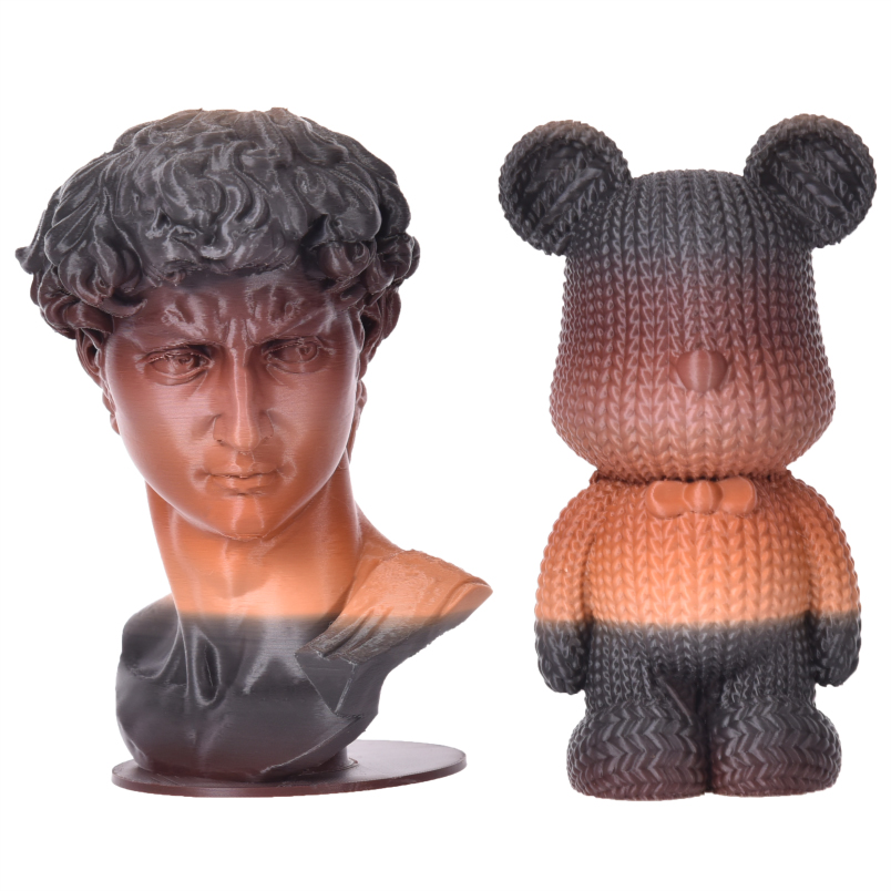 PLA哑光彩虹渐变 棕-黑