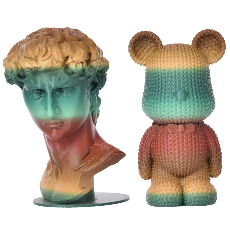 PLA哑光彩虹渐变 绿-棕