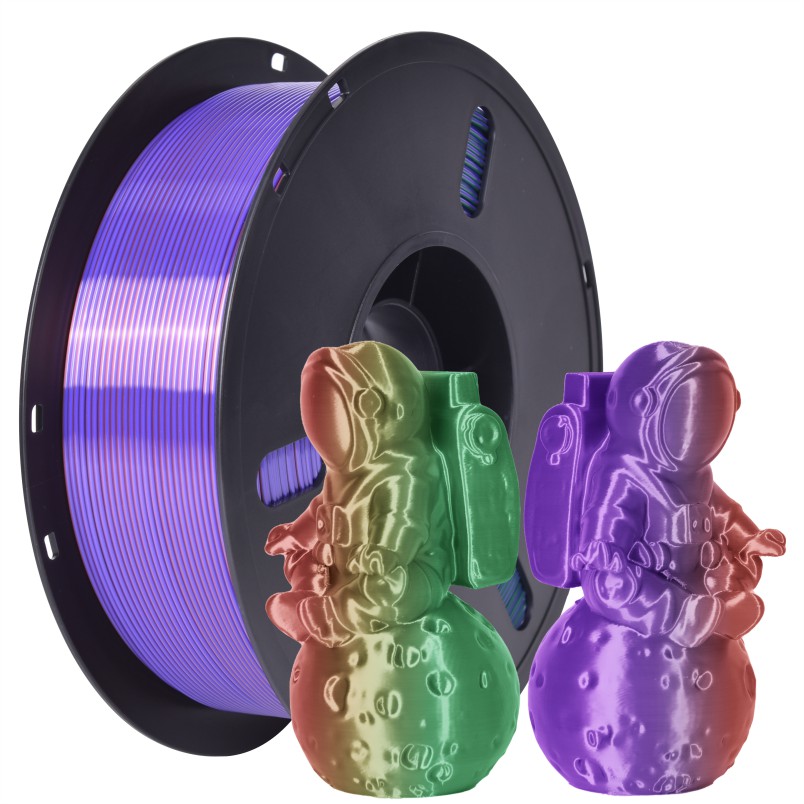 PLA丝绸三色 绿-紫-红铜