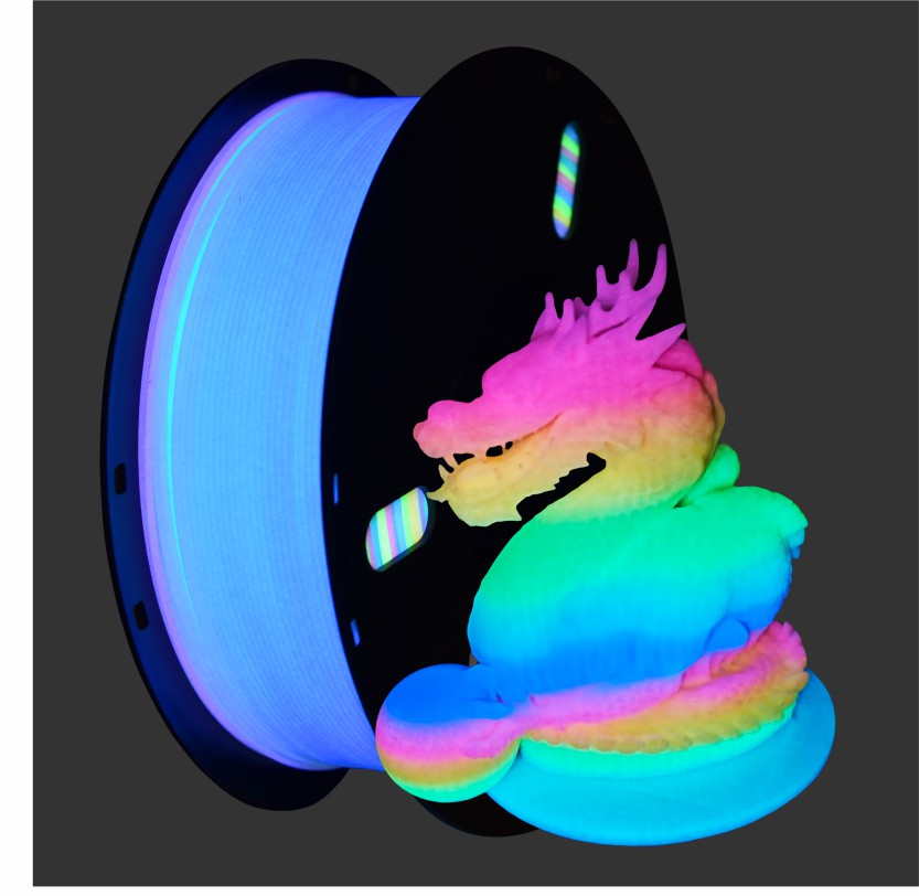 PLA夜光耗材 亮光彩虹色